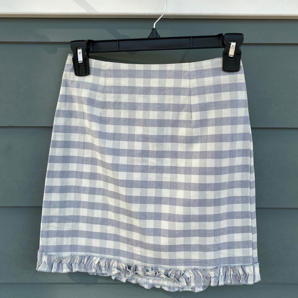 Urban Outfitters Gingham Blue Minskirt XS
